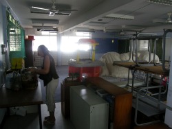 Coral unpacks and gets ready to turn on the lights