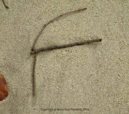 An f was found on the sand too